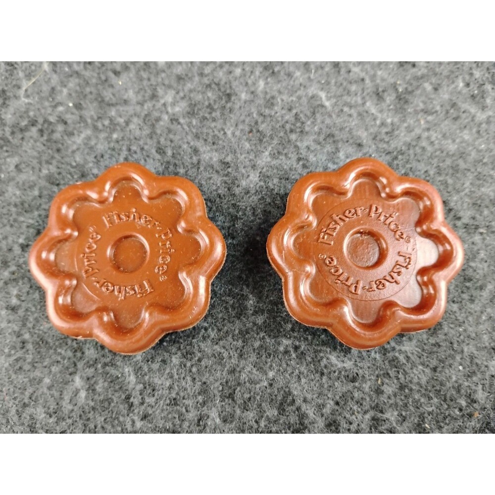 Fisher Price Brown Cookie Replacement Piece Fun with Food Plastic Chocolate 2 Pc